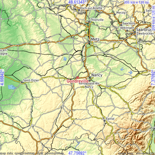 Topographic map of Gondreville