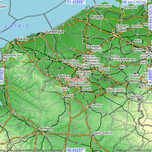 Topographic map of Gondecourt