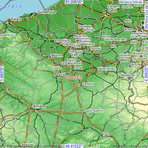 Topographic map of Gœulzin