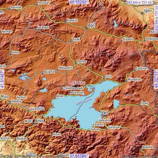 Topographic map of Sarısu