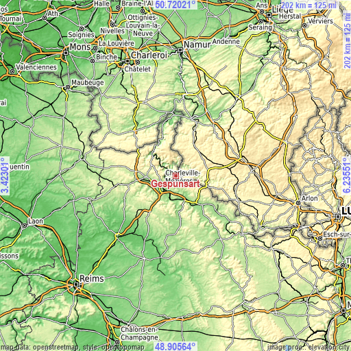 Topographic map of Gespunsart