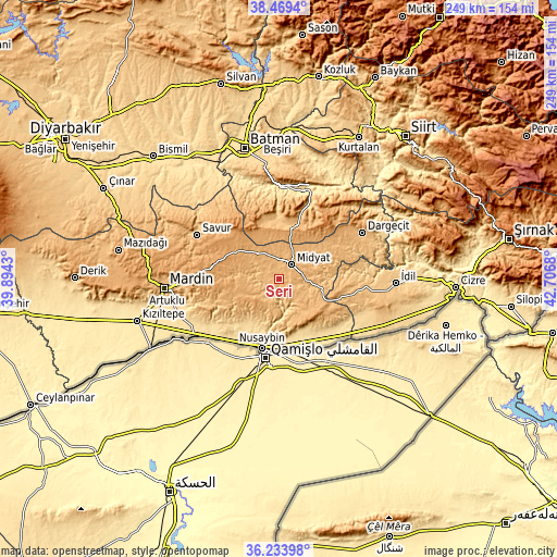 Topographic map of Seri