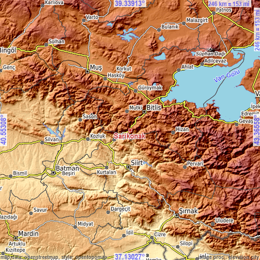 Topographic map of Sarıkonak