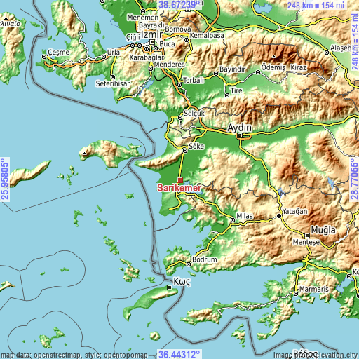 Topographic map of Sarıkemer