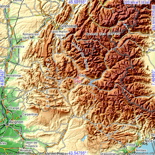 Topographic map of Gap