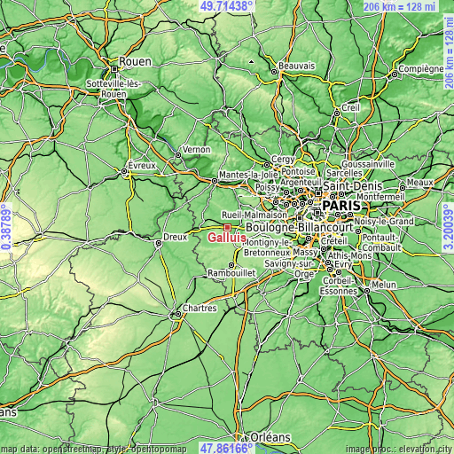 Topographic map of Galluis