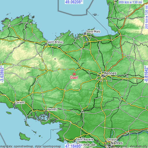 Topographic map of Gaël