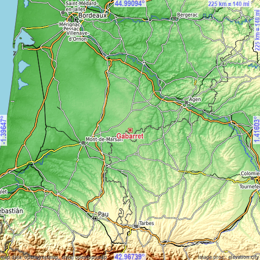 Topographic map of Gabarret