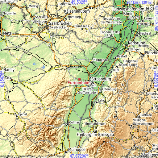 Topographic map of Furdenheim