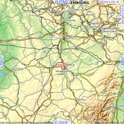 Topographic map of Frouard