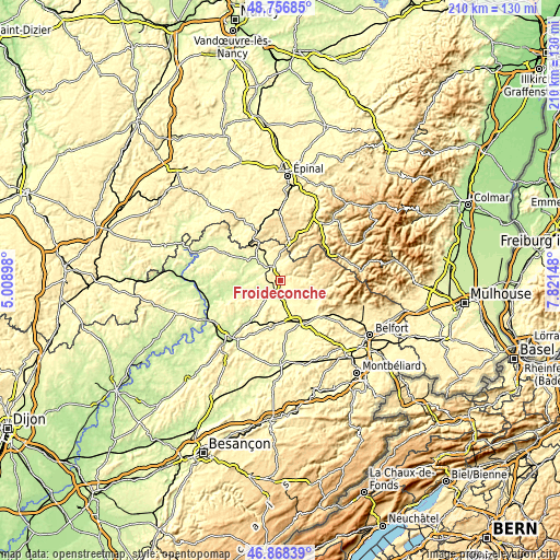 Topographic map of Froideconche