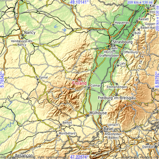 Topographic map of Fréland