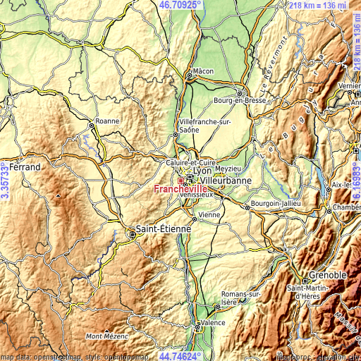 Topographic map of Francheville