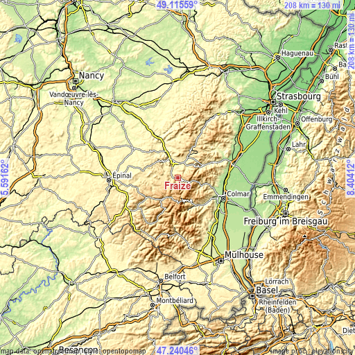 Topographic map of Fraize