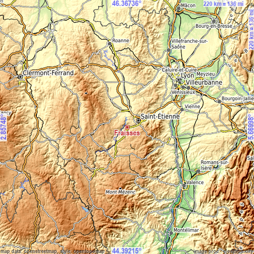 Topographic map of Fraisses