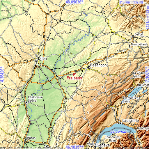 Topographic map of Fraisans