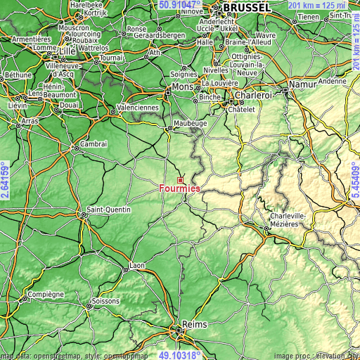 Topographic map of Fourmies