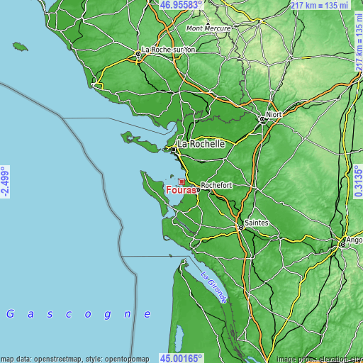 Topographic map of Fouras