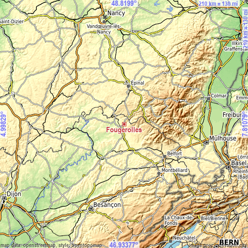 Topographic map of Fougerolles