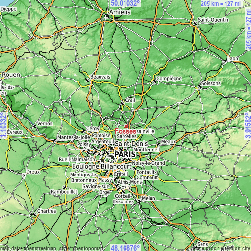 Topographic map of Fosses