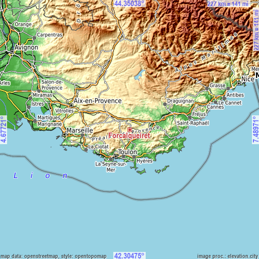 Topographic map of Forcalqueiret