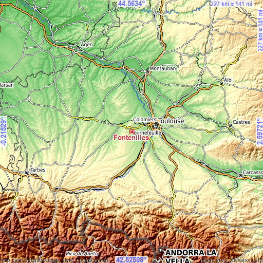 Topographic map of Fontenilles