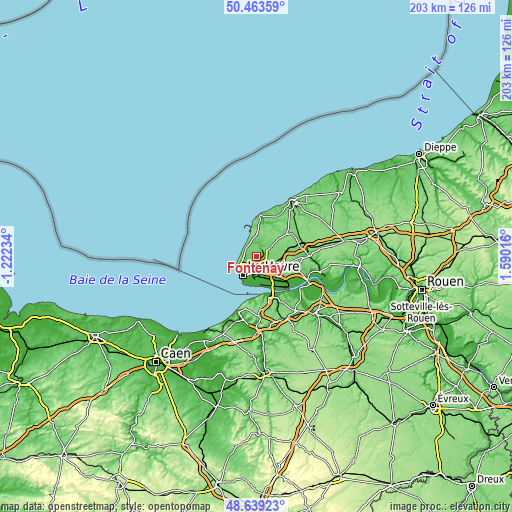 Topographic map of Fontenay