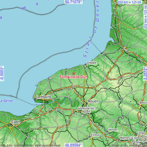 Topographic map of Fontaine-le-Dun