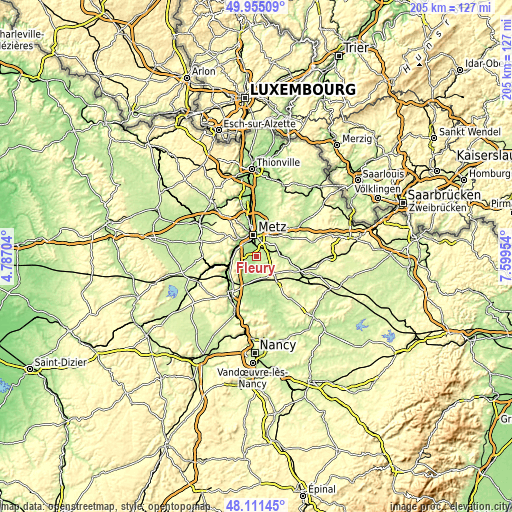 Topographic map of Fleury