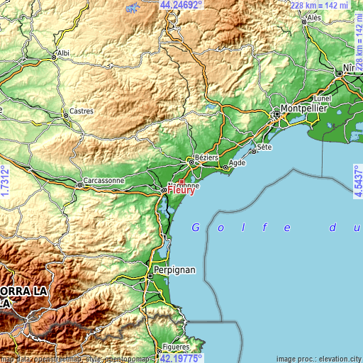Topographic map of Fleury