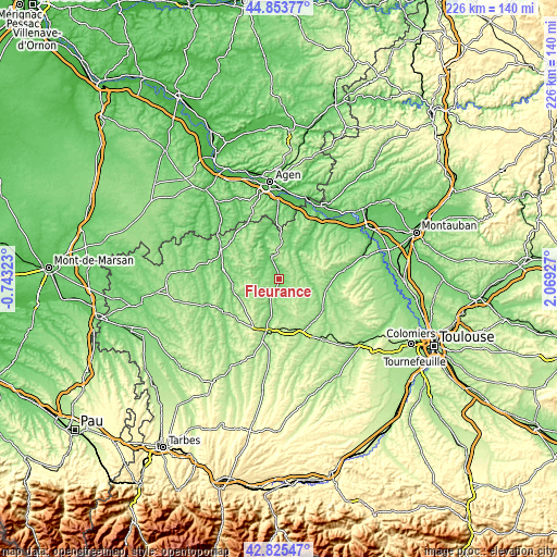 Topographic map of Fleurance