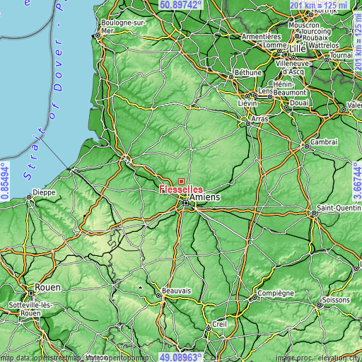 Topographic map of Flesselles