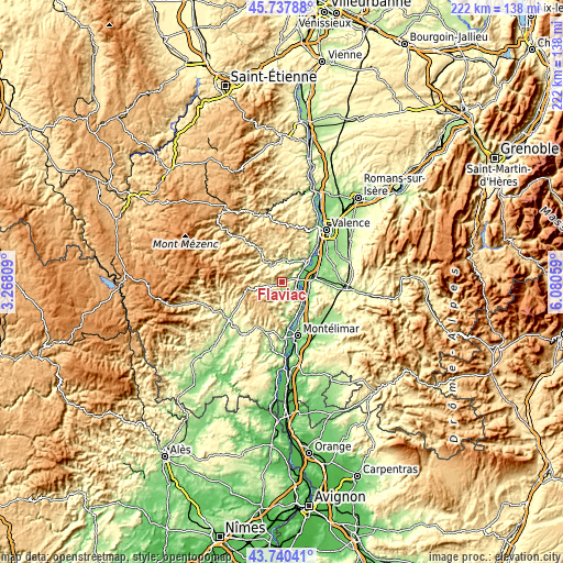 Topographic map of Flaviac