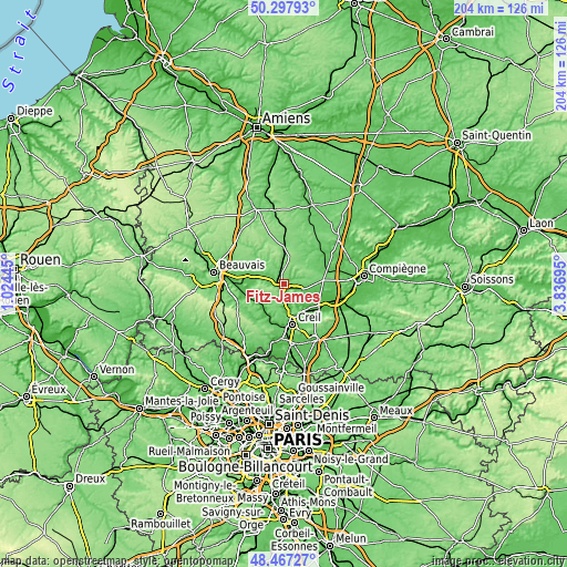 Topographic map of Fitz-James