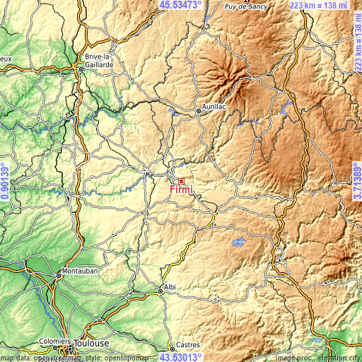 Topographic map of Firmi