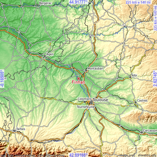 Topographic map of Finhan