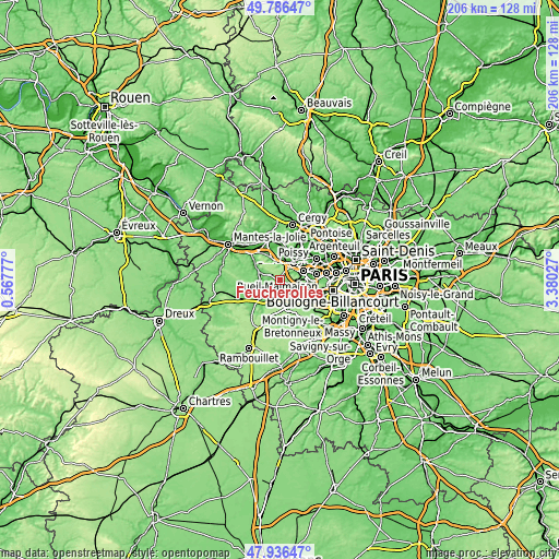 Topographic map of Feucherolles