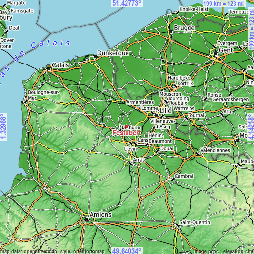 Topographic map of Festubert