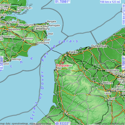 Topographic map of Ferques