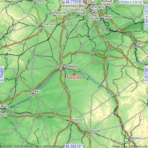 Topographic map of Férolles