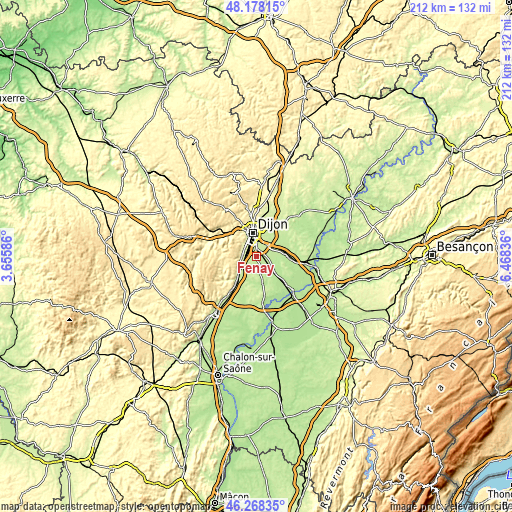 Topographic map of Fénay