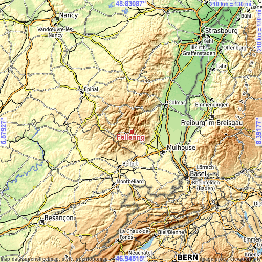 Topographic map of Fellering