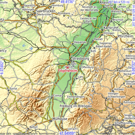 Topographic map of Fegersheim