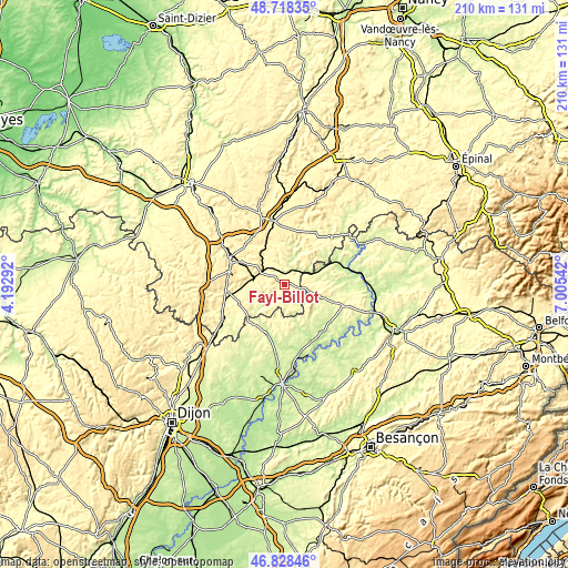 Topographic map of Fayl-Billot