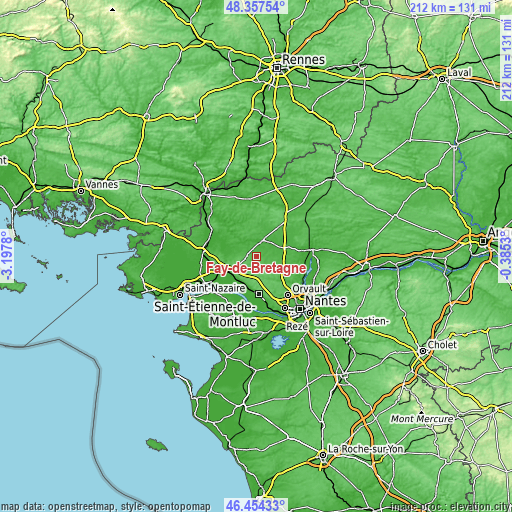 Topographic map of Fay-de-Bretagne