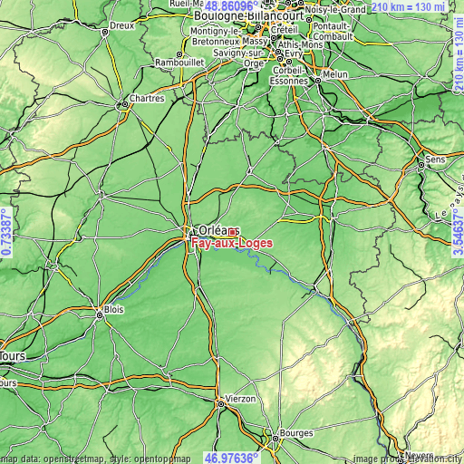 Topographic map of Fay-aux-Loges