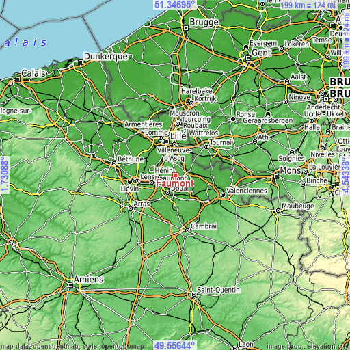 Topographic map of Faumont