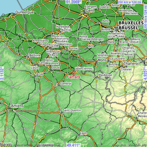 Topographic map of Famars