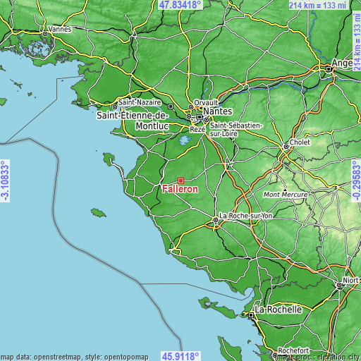 Topographic map of Falleron