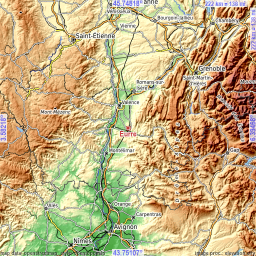 Topographic map of Eurre